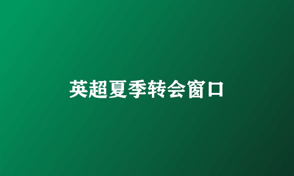 英超夏季转会窗口