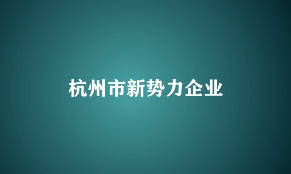 杭州市新势力企业