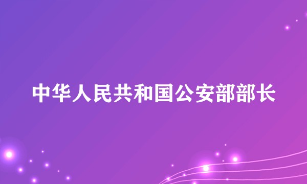 中华人民共和国公安部部长