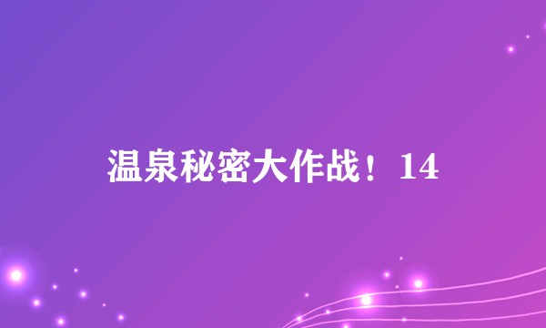 温泉秘密大作战!14