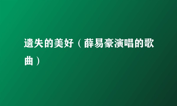 遗失的美好（薛易豪演唱的歌曲）