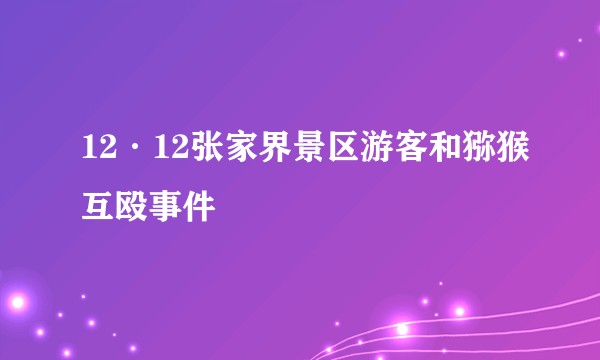 12·12张家界景区游客和猕猴互殴事件