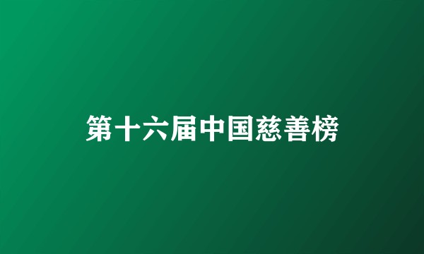 第十六届中国慈善榜