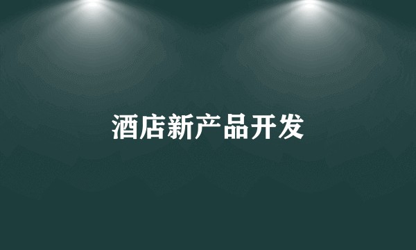 酒店新产品开发