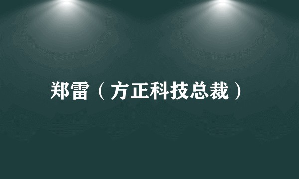 郑雷（方正科技总裁）