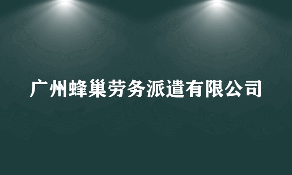 广州蜂巢劳务派遣有限公司
