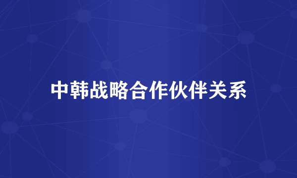 中韩战略合作伙伴关系