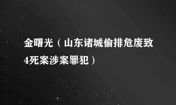 金曙光（山东诸城偷排危废致4死案涉案罪犯）