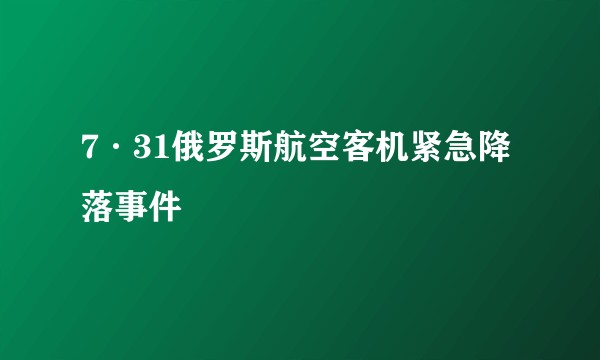 7·31俄罗斯航空客机紧急降落事件