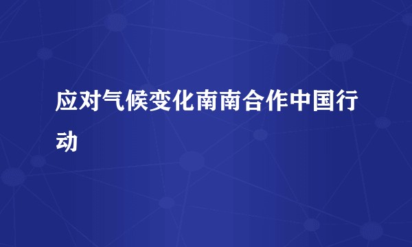应对气候变化南南合作中国行动