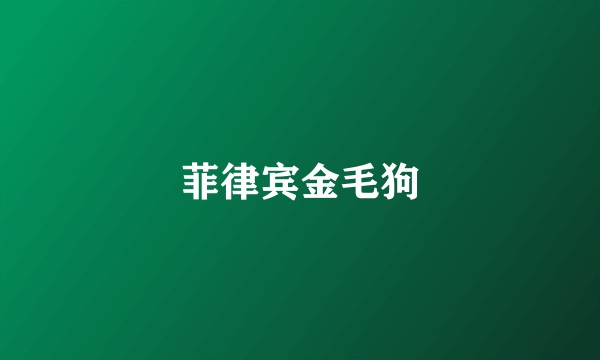 菲律宾金毛狗