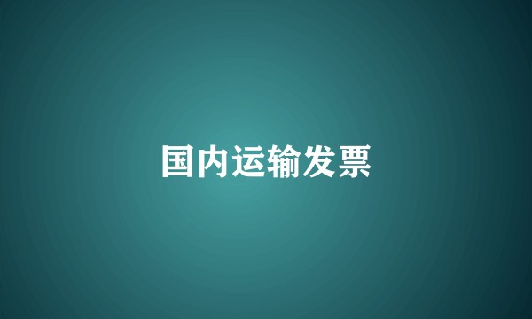 国内运输发票