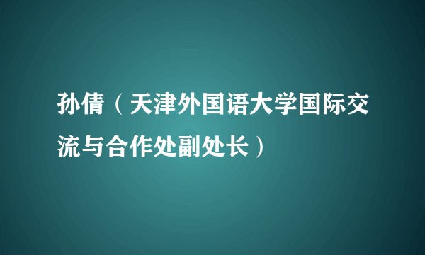 孙倩（天津外国语大学国际交流与合作处副处长）