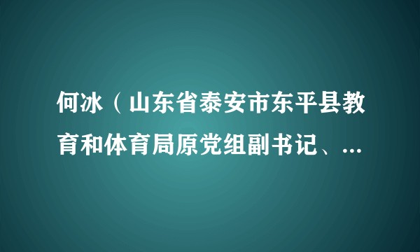 何冰（山东省泰安市东平县教育和体育局原党组副书记、局长、三级调研员）