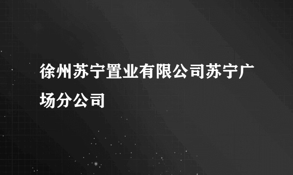 徐州苏宁置业有限公司苏宁广场分公司
