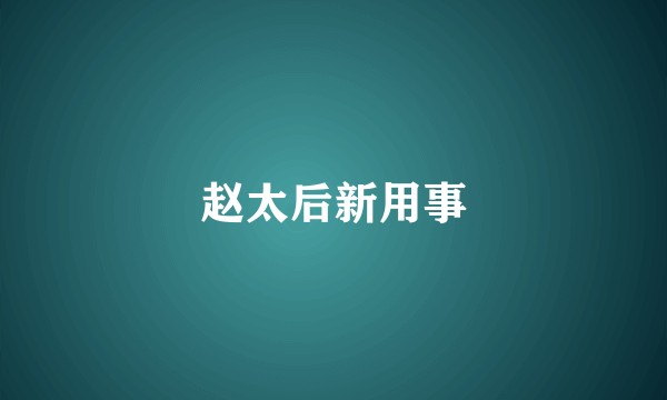 赵太后新用事