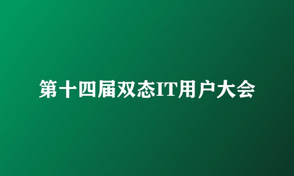 第十四届双态IT用户大会