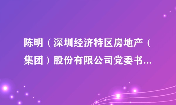 陈明(深圳经济特区房地产(集团)股份有限公司党委书记、董事长、非独立董事)