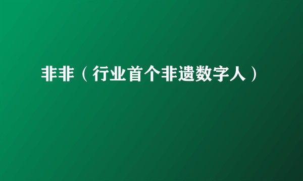 非非（行业首个非遗数字人）