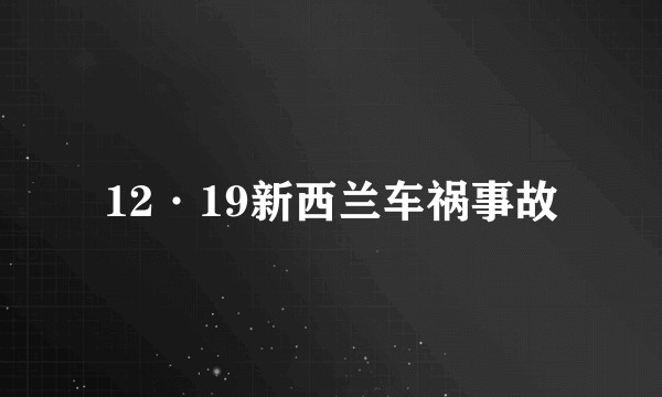 12·19新西兰车祸事故