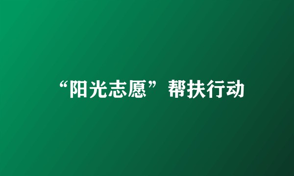 “阳光志愿”帮扶行动
