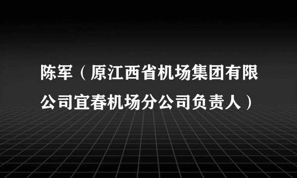 陈军（原江西省机场集团有限公司宜春机场分公司负责人）