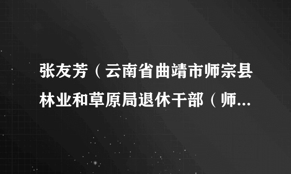 张友芳（云南省曲靖市师宗县林业和草原局退休干部（师宗县南盘江林业局原局长））