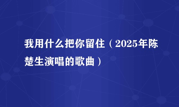 我用什么把你留住（2025年陈楚生演唱的歌曲）