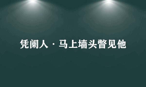 凭阑人·马上墙头瞥见他
