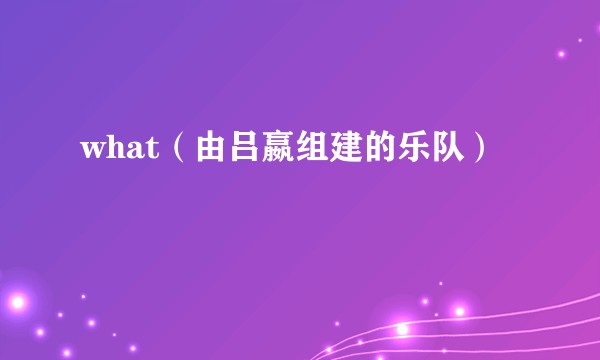 what（由吕嬴组建的乐队）