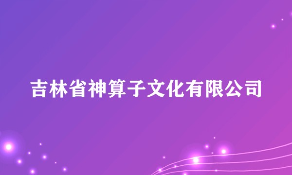 吉林省神算子文化有限公司