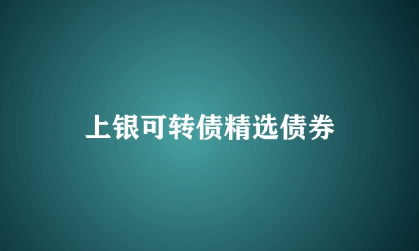 上银可转债精选债券
