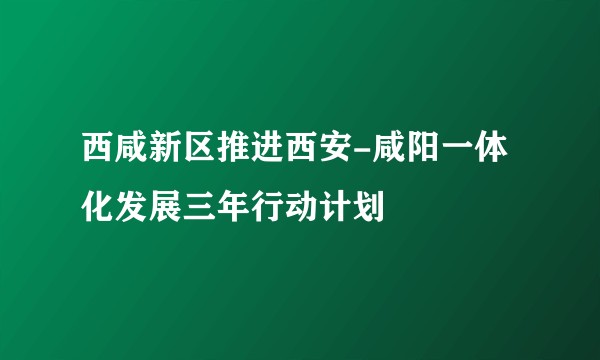 西咸新区推进西安-咸阳一体化发展三年行动计划