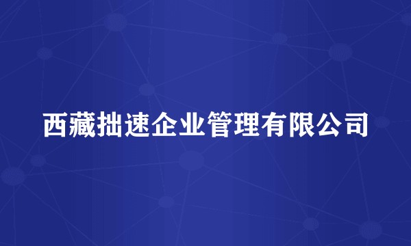 西藏拙速企业管理有限公司