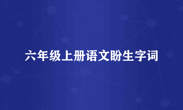 六年级上册语文盼生字词