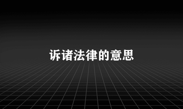 诉诸法律的意思