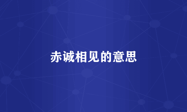 赤诚相见的意思