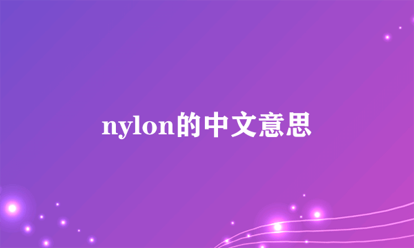 nylon的中文意思