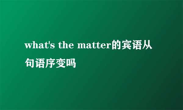what's the matter的宾语从句语序变吗