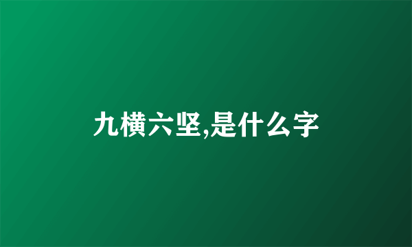 九横六坚,是什么字