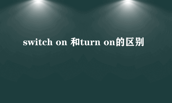 switch on 和turn on的区别