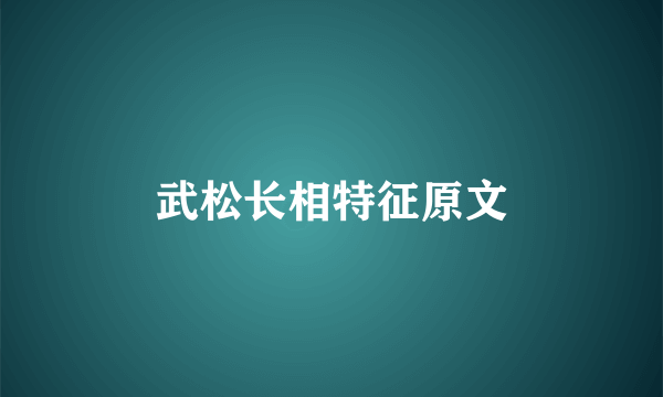 武松长相特征原文