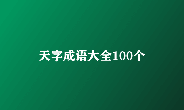 天字成语大全100个