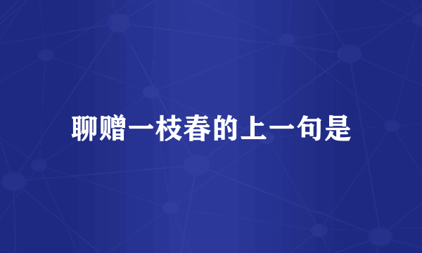 聊赠一枝春的上一句是