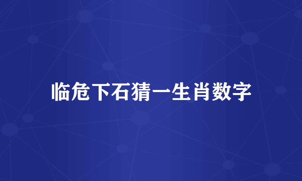 临危下石猜一生肖数字