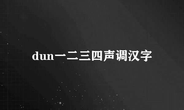 dun一二三四声调汉字
