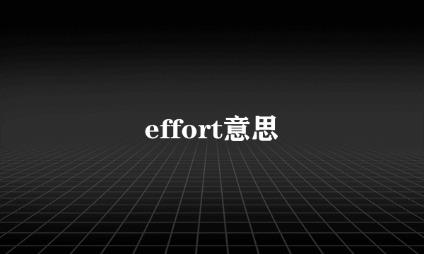 effort意思