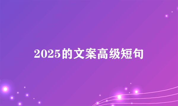 2025的文案高级短句