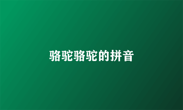 骆驼骆驼的拼音