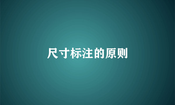 尺寸标注的原则